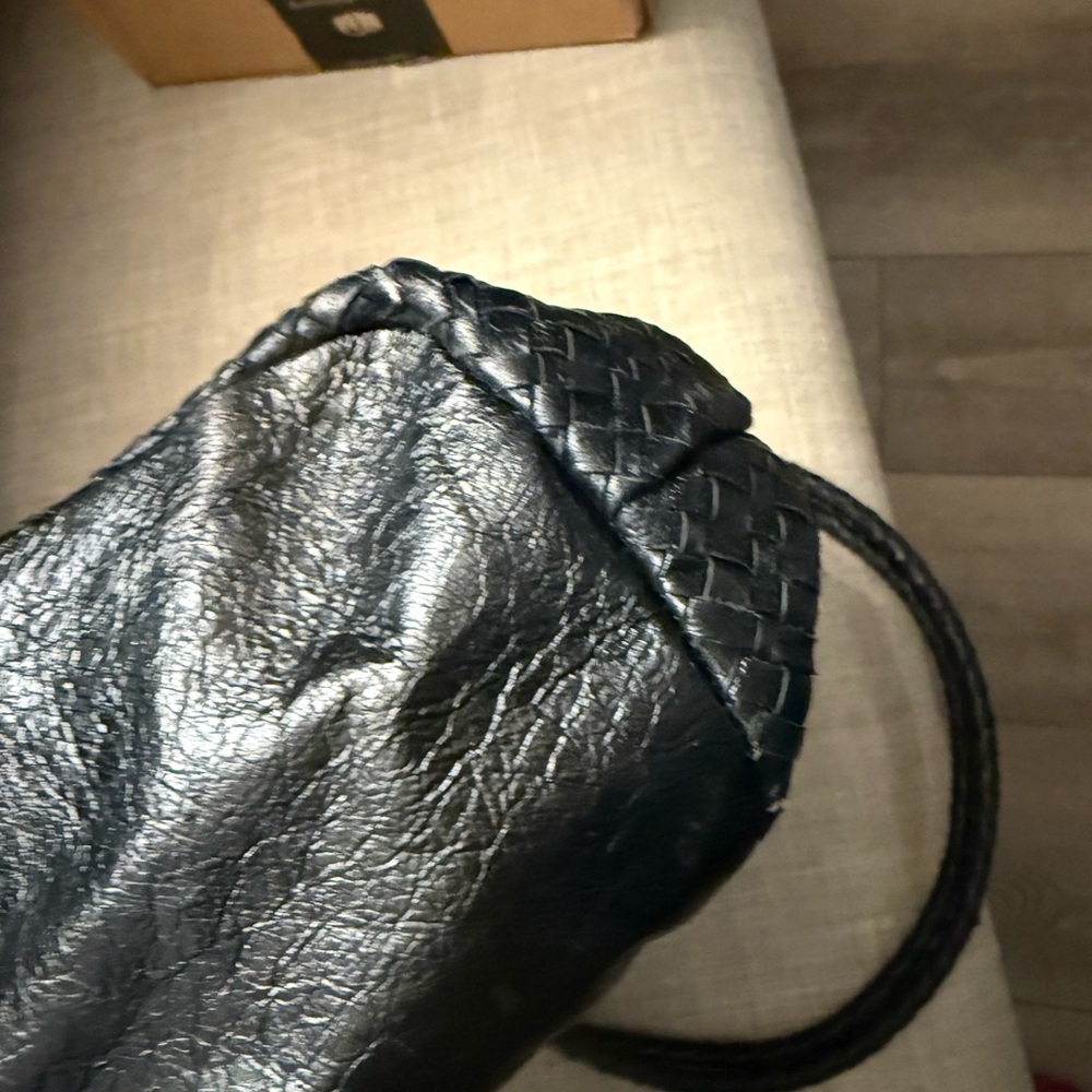 Elliott Lucca Black Woven Leather Shoulder Bag - Picture 9 of 11